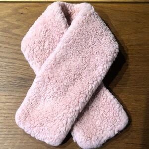 Zara Cozy Pink Faux Shearling Kids Scarf